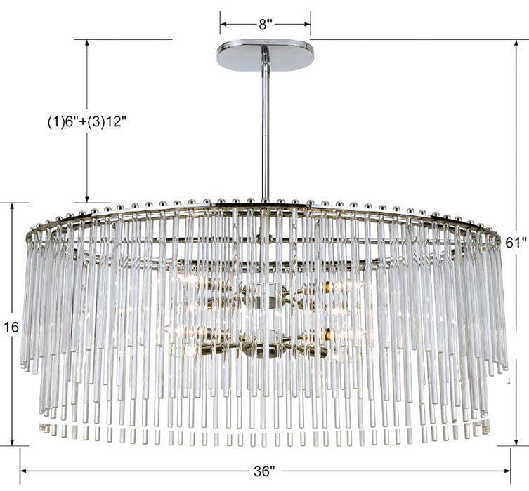 Crystorama 398-CH Bleecker Eight Light Chandelier Polished Chrome Alternate Image 4.jpg
