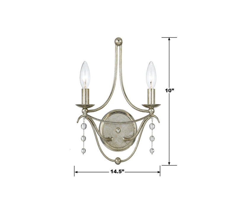 Crystorama 432-SA Metro Two Light Wall Sconce Antique Silver Alternate Image 2.jpg