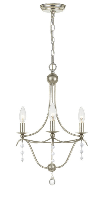 Crystorama 433-SA Metro Three Light Mini Chandelier Antique Silver Main Image.jpg