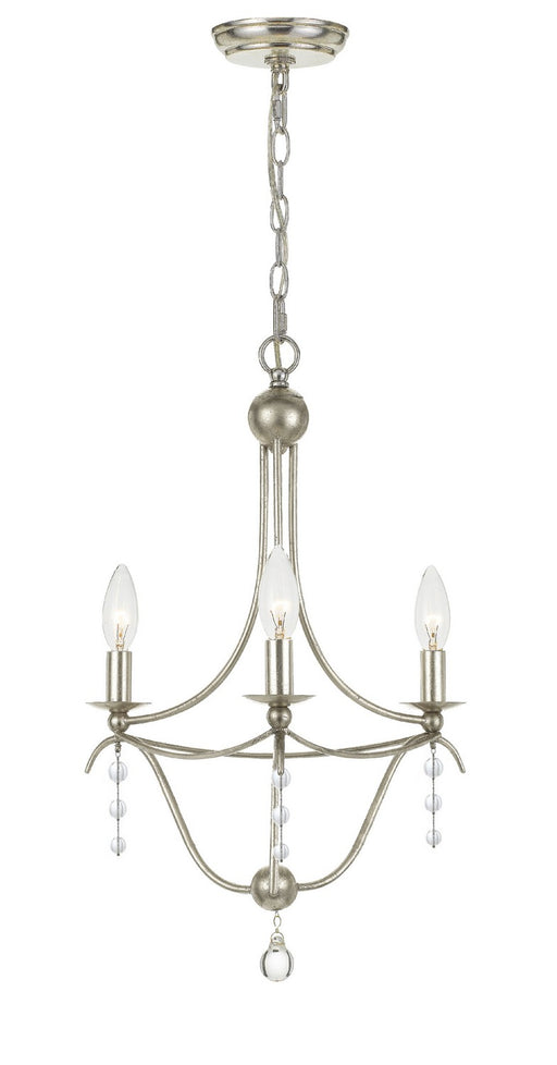 Crystorama 433-SA Metro Three Light Mini Chandelier Antique Silver Main Image.jpg