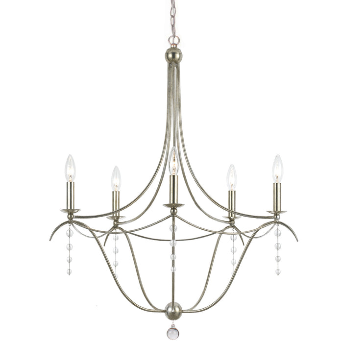 Crystorama 435-SA Metro Five Light Chandelier Antique Silver Main Image.jpg