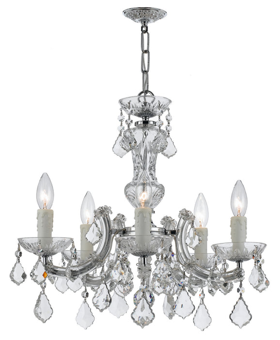 Crystorama 4376-CH-CL-MWP Maria Theresa Five Light Mini Chandelier Polished Chrome Main Image.jpg