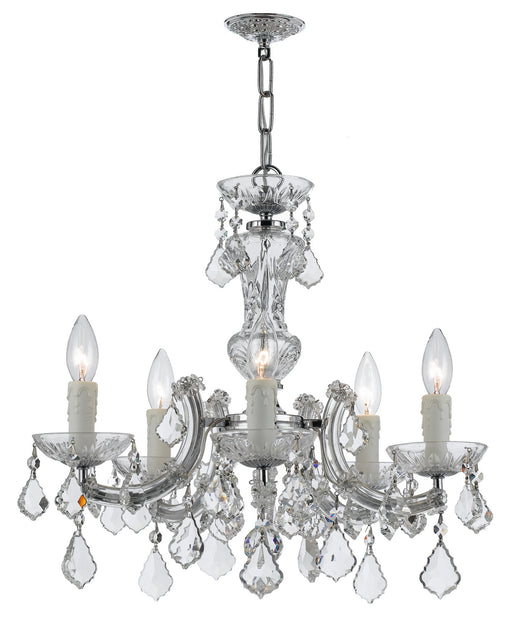 Crystorama 4376-CH-CL-SAQ Maria Theresa Five Light Mini Chandelier Polished Chrome Main Image.jpg