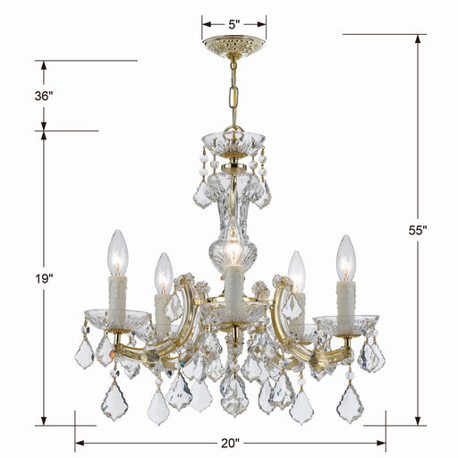 Crystorama 4376-GD-CL-MWP Maria Theresa Five Light Mini Chandelier Gold Alternate Image.jpg