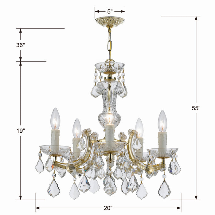 Crystorama 4376-GD-CL-MWP Maria Theresa Five Light Mini Chandelier Gold Alternate Image.jpg