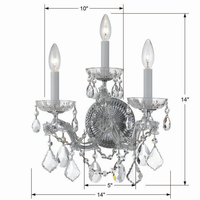 Crystorama 4403-CH-CL-MWP Maria Theresa Three Light Wall Sconce Polished Chrome Alternate Image.jpg