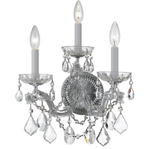 Crystorama 4403-CH-CL-MWP Maria Theresa Three Light Wall Sconce Polished Chrome Main Image.jpg