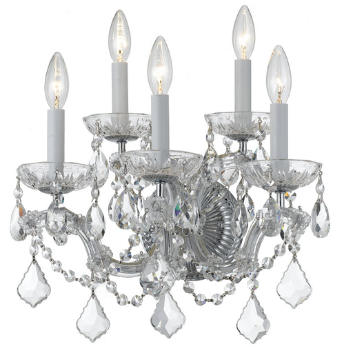 Crystorama 4404-CH-CL-MWP Maria Theresa Five Light Wall Sconce Polished Chrome Main Image.jpg