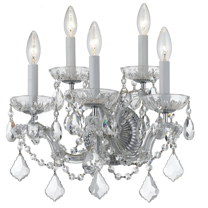 Crystorama 4404-CH-CL-MWP Maria Theresa Five Light Wall Sconce Polished Chrome Main Image.jpg