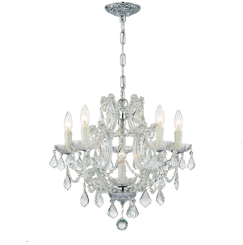 Crystorama 4405-CH-CL-I Maria Theresa Six Light Mini Chandelier Polished Chrome Main Image.jpg