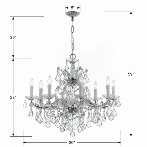 Crystorama 4408-CH-CL-MWP Maria Theresa Nine Light Chandelier Polished Chrome Alternate Image.jpg