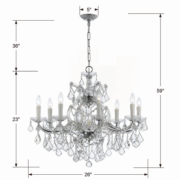 Crystorama 4408-CH-CL-MWP Maria Theresa Nine Light Chandelier Polished Chrome Alternate Image.jpg