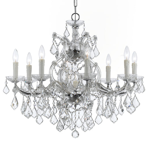 Crystorama 4408-CH-CL-MWP Maria Theresa Nine Light Chandelier Polished Chrome Main Image.jpg