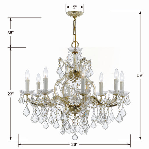 Crystorama 4408-GD-CL-MWP Maria Theresa Nine Light Chandelier Gold Alternate Image.jpg