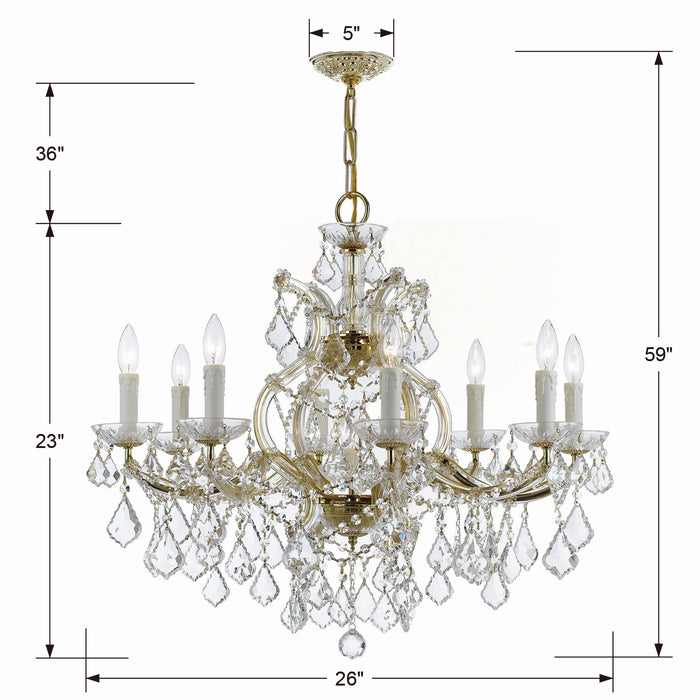Crystorama 4408-GD-CL-MWP Maria Theresa Nine Light Chandelier Gold Alternate Image.jpg