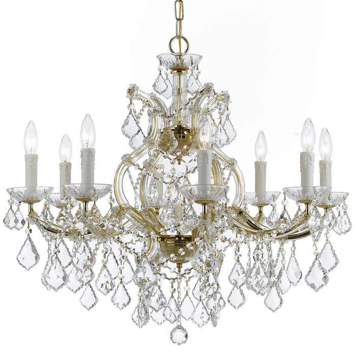 Crystorama 4408-GD-CL-MWP Maria Theresa Nine Light Chandelier Gold Main Image.jpg
