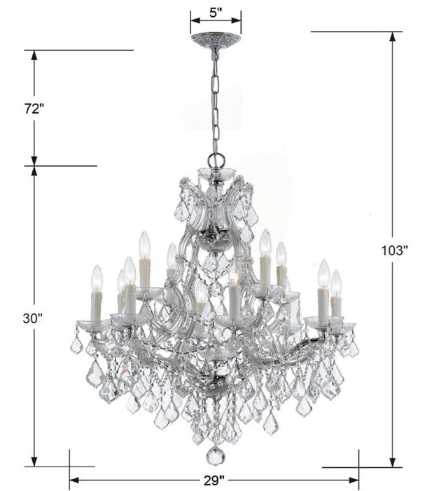 Crystorama 4412-CH-CL-I Maria Theresa 13 Light Chandelier Polished Chrome Alternate Image 2.jpg
