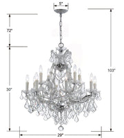 Crystorama 4412-CH-CL-MWP Maria Theresa 13 Light Chandelier Polished Chrome Alternate Image 2.jpg