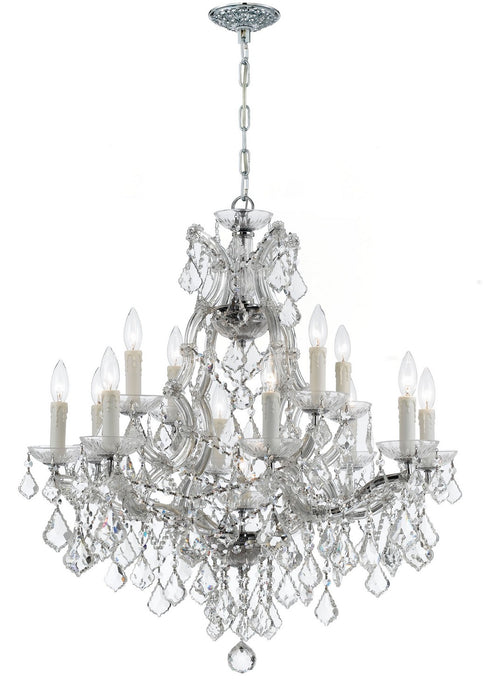 Crystorama 4412-CH-CL-MWP Maria Theresa 13 Light Chandelier Polished Chrome Main Image.jpg