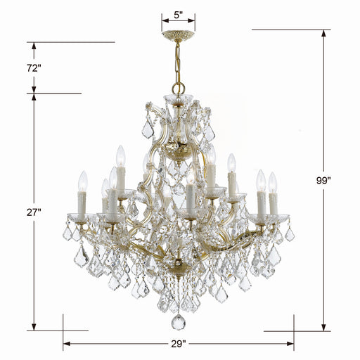 Crystorama 4412-GD-CL-I Maria Theresa 13 Light Chandelier Gold Alternate Image.jpg