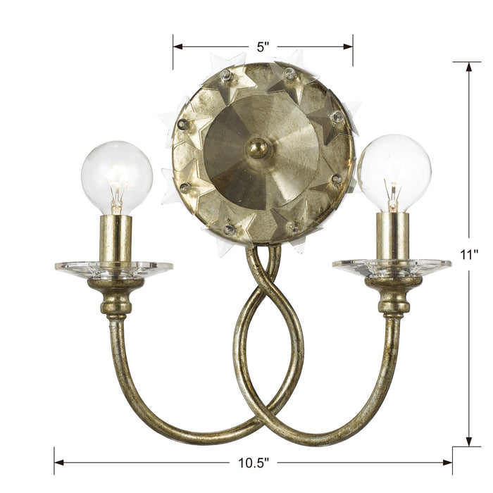 Crystorama 442-SA Willow Two Light Wall Sconce Antique Silver Alternate Image.jpg