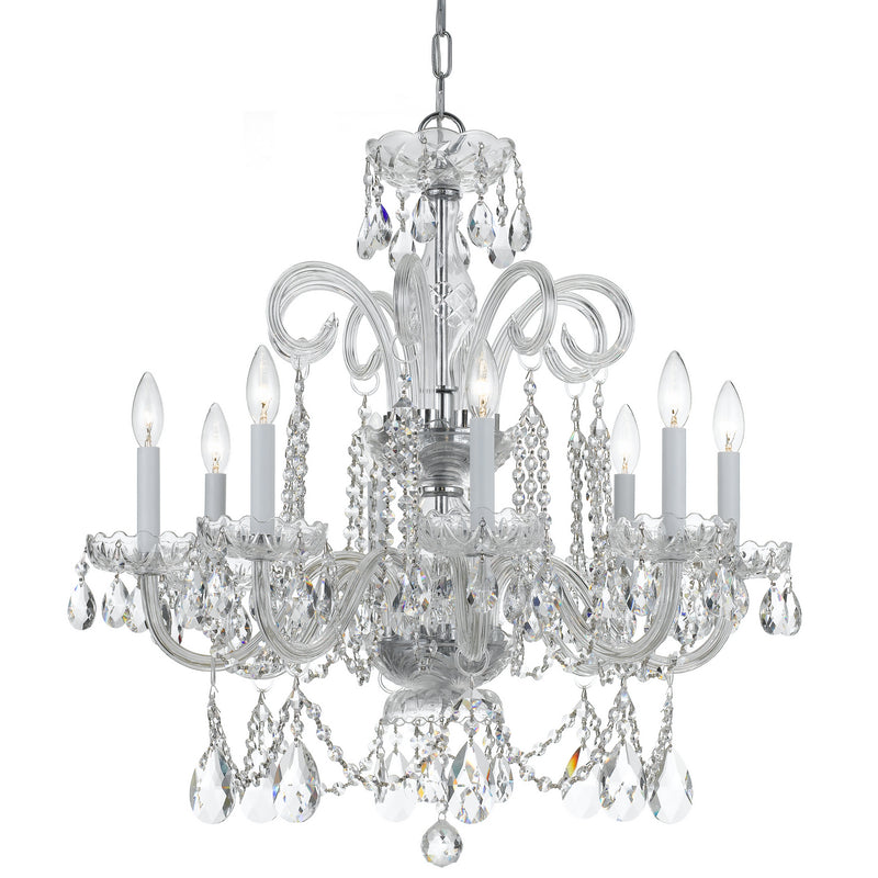 Crystorama 5008-CH-CL-MWP Traditional Crystal Eight Light Chandelier Polished Chrome Main Image.jpg