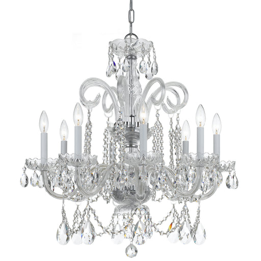 Crystorama 5008-CH-CL-MWP Traditional Crystal Eight Light Chandelier Polished Chrome Main Image.jpg