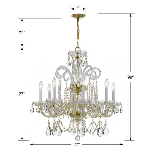 Crystorama 5008-PB-CL-MWP Traditional Crystal Eight Light Chandelier Polished Brass Alternate Image.jpg