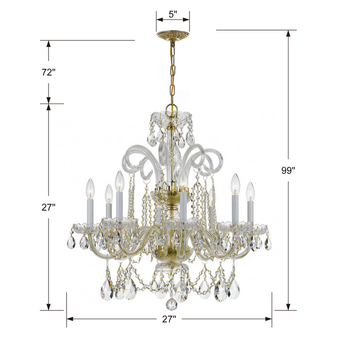 Crystorama 5008-PB-CL-MWP Traditional Crystal Eight Light Chandelier Polished Brass Alternate Image.jpg