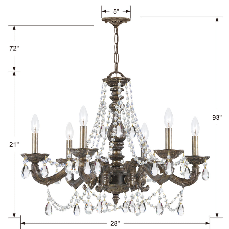 Crystorama 5026-VB-CL-MWP Paris Market Six Light Chandelier Venetian Bronze Alternate Image.jpg