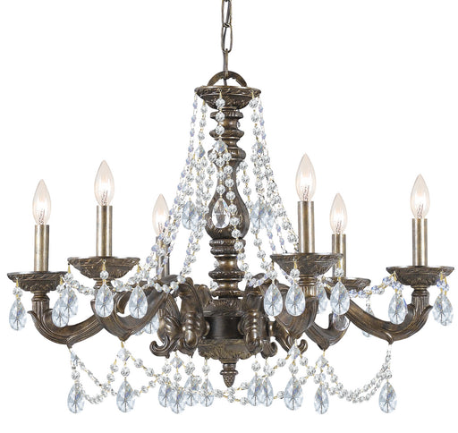 Crystorama 5026-VB-CL-MWP Paris Market Six Light Chandelier Venetian Bronze Main Image.jpg
