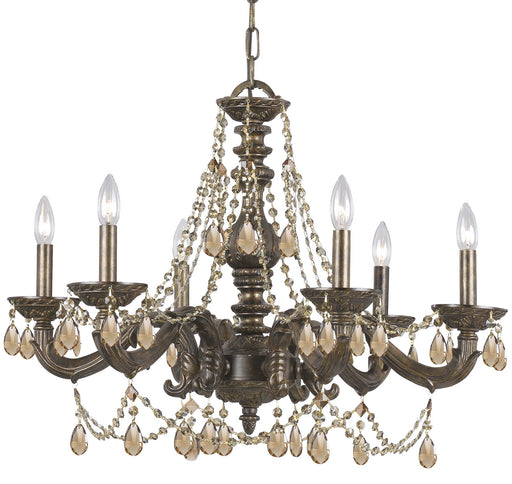 Crystorama 5026-VB-GT-MWP Paris Market Six Light Chandelier Venetian Bronze Main Image.jpg
