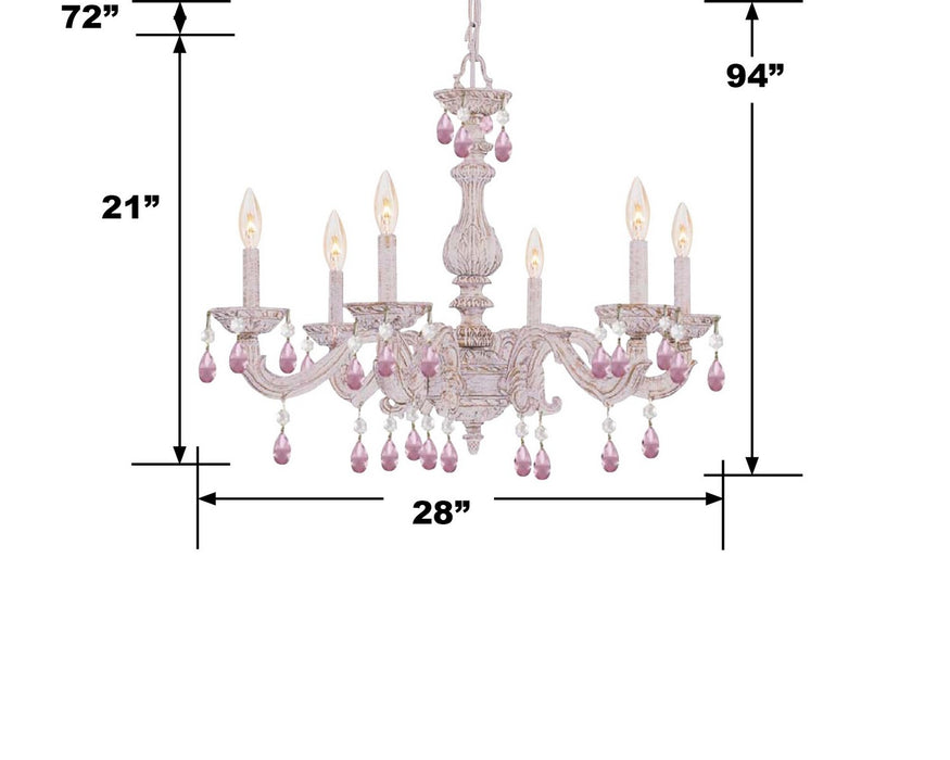 Crystorama 5036-AW-RO-MWP Paris Market Six Light Chandelier Antique White Alternate Image.jpg