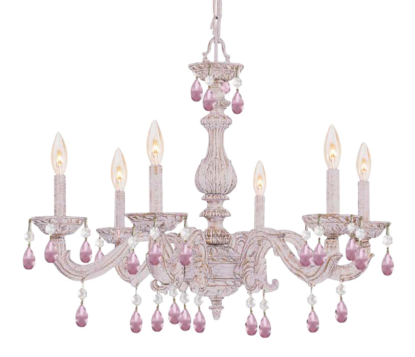 Crystorama 5036-AW-RO-MWP Paris Market Six Light Chandelier Antique White Main Image.jpg