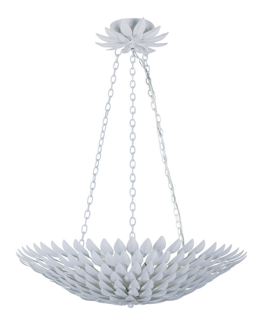 Crystorama 517-MT Broche Six Light Chandelier Matte White Main Image.jpg