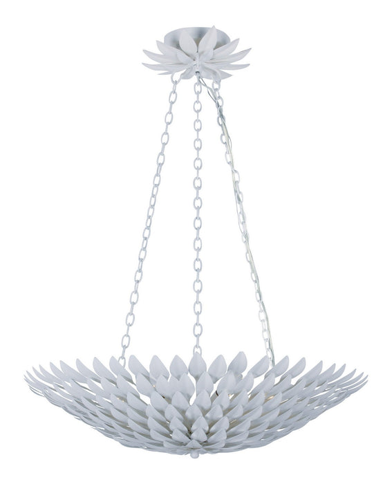 Crystorama 517-MT Broche Six Light Chandelier Matte White Main Image.jpg