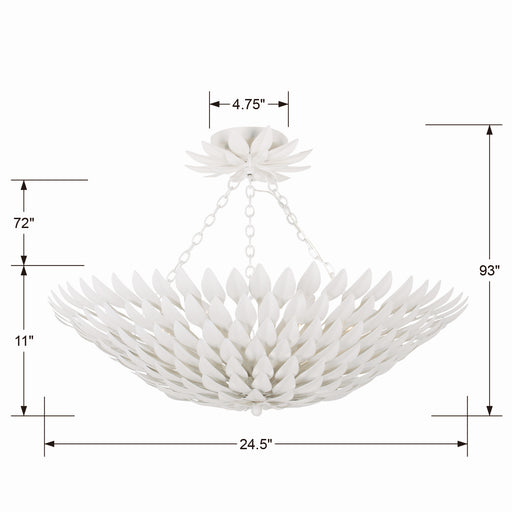 Crystorama 517-MT_CEILING Broche Six Light Semi Flush Mount Matte White Alternate Image.jpg