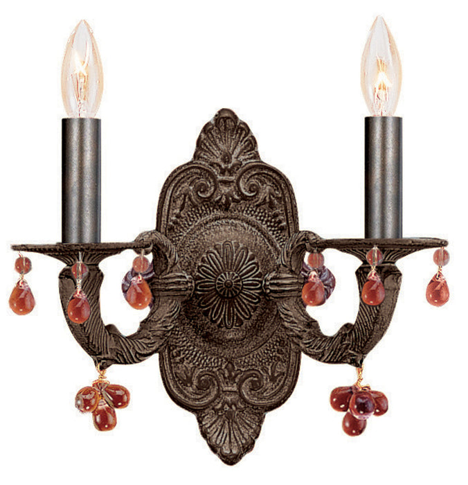 Crystorama 5200-VB-AMBER Paris Market Two Light Wall Sconce Venetian Bronze Main Image.jpg