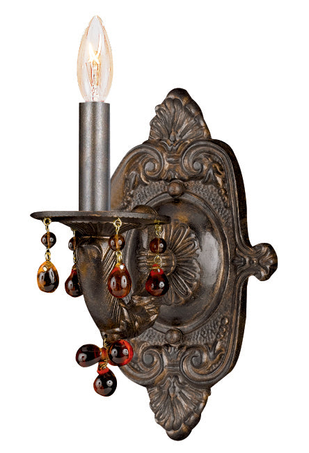 Crystorama 5201-VB-AMBER Paris Market One Light Wall Sconce Venetian Bronze Main Image.jpg