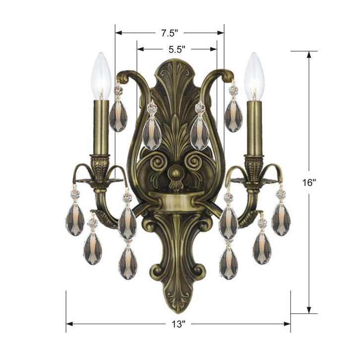 Crystorama 5563-AB-GT-MWP Dawson Two Light Wall Sconce Antique Brass Alternate Image.jpg