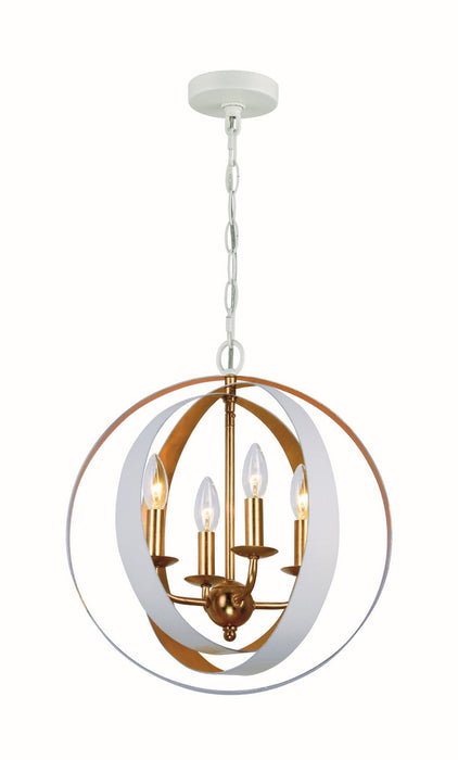 Crystorama 584-MT-GA Luna Four Light Mini Chandelier Matte White / Antique Gold Main Image.jpg