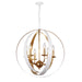 Crystorama 585-MT-GA Luna Six Light Chandelier Matte White / Antique Gold Alternate Image.jpg