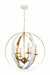 Crystorama 585-MT-GA Luna Six Light Chandelier Matte White / Antique Gold Main Image.jpg