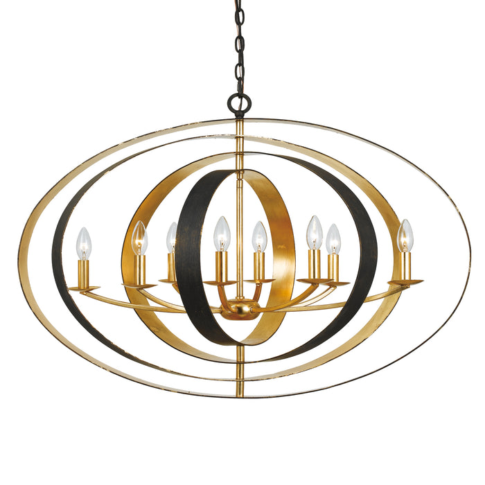Crystorama 588-EB-GA Luna Eight Light Chandelier English Bronze / Antique Gold Main Image.jpg
