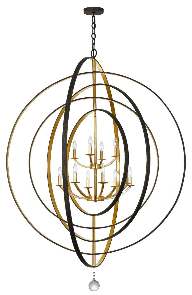 Crystorama 590-EB-GA Luna 12 Light Chandelier English Bronze / Antique Gold Main Image.jpg