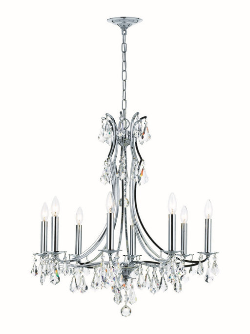 Crystorama 5938-CH-CL-MWP Cedar Eight Light Chandelier Polished Chrome Main Image.jpg