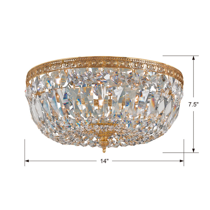 Crystorama 714-OB-GT-MWP Ceiling Mount Three Light Flush Mount Olde Brass Alternate Image.jpg