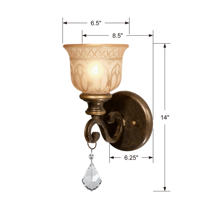 Crystorama 7501-BU-CL-MWP Norwalk One Light Wall Sconce Bronze Umber Alternate Image.jpg