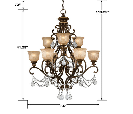 Crystorama 7509-BU-CL-I Norwalk Nine Light Chandelier Bronze Umber Alternate Image.jpg