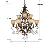 Crystorama 7509-BU-CL-MWP Norwalk Nine Light Chandelier Bronze Umber Alternate Image.jpg
